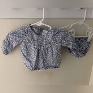 3M-Carter's Blue Floral Top with Matching Diaper Cover